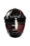Motosiklet Yarım Kask Double Güneş Vizörlü Ece Sertifikalı Abs Material Motor Kaskı Orange Arrow