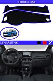 Ford Tourneo Connect 2009-2012 İçin Uygun Torpido Koruma Halısı Siyah Kenar Renk Mavi
