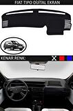 Ford Courier Ekranlı 2013-2020 İçin Uygun Torpido Koruma Halısı Siyah Kenar Renk Siyah