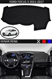 Ford Mondeo 2000-2007 İçin Uygun Torpido Koruma Halısı Siyah Kenar Renk Siyah