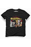 Anime My Hero Academia Erkek Baskılı Siyah Tshirt