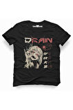 Anime My Hero Academia Toga Drain Erkek Baskılı Siyah Tshirt