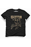 Led Zeppelin Metal Rock Erkek Baskılı Siyah Tshirt