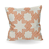 FREFLY  STORE  Beyaz Zeminde TuruncuGeometrik Motifli Mozaik Desenli Dijital Baskılı Yastık Kırlent Kılıfı