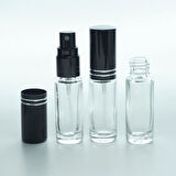 50 ADET BOŞ CAM PARFÜM NUMUNE ŞİŞE, 3 ML, VİDALI, ŞEFFAF, METAL KAPAKLI