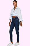 Kadın Denim Skinny Jean Yüksek Bel Stretch Kumaş Günlük Kombinler İçin Yaz Aylarının Vazgeçilmezi