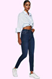 Kadın Denim Skinny Jean Yüksek Bel Stretch Kumaş Günlük Kombinler İçin Yaz Aylarının Vazgeçilmezi