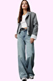 Kadın Wide Leg Denim Jean Pamuk Uzun Boy Normal Bel Günlük Kullanım Yaz Aylarının Vazgeçilmezi