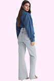Kadın Pamuk Denim Yüksek Bel Wide Leg Pantolon Casual Stil Günlük Kullanım Kaliteli Malzeme