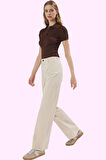 Kadın Günlük Kullanım İçin Pamuk Yüksek Bel Pantolon Geniş Paça Yaz Aylarının Vazgeçilmezi