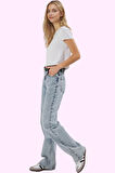 Kadın Pamuk Denim Jean Yüksek Bel Geniş Paça Yazlık Casual Stil Yaz Aylarının Vazgeçilmezi