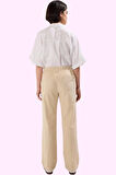 Kadın Pamuk Keten Yüksek Bel Pantolon Geniş Paça Yazlık Günlük Kullanım Yaz Aylarının Vazgeçilmezi