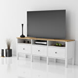 Sakura Rita tv ünitesi-Wood Beyaz-Minifiks Bağlantılı