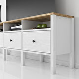 Sakura Rita tv ünitesi-Wood Beyaz-Minifiks Bağlantılı