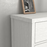 Sakura Tunis 4 çekmeceli şifonyer -Wood Beyaz-Minifiks Bağlantılı