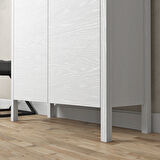 Sakura artemis  2 kapaklı raflı ayakkabılık-Wood Beyaz-Minifiks Bağlantılı