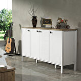Sakura Marsilya  4 kapaklı konsol -Wood Beyaz-Minifiks Bağlantılı
