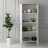 Sakura Wickky Hasır kapaklı kitaplık-Wood Beyaz-Minifiks Bağlantılı