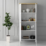 Sakura Nickky Hasır kapaklı kitaplık-Wood Beyaz-Minifiks Bağlantılı