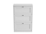 Sakura Palermo 3 kapaklı ayakkabılık-Wood Beyaz -Minifiks Bağlantılı