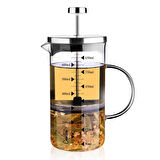 Cambu 700ml 3'ü 1 Arada Ateşe Dayanıklı (French Press Demlik, Ölçü Kabı)