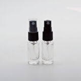 50 ADET BOŞ CAM PARFÜM NUMUNE ŞİŞE, 3 ML, VİDALI, ŞEFFAF, PLASTİK KAPAKLI