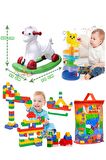 Oyuncak Sallanan At Kaydıraklı Top Kulesi Oyunu 120 Parça Lego Blok Set