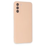 Samsung Galaxy S21 Kılıf Nano İçi Kadife Silikon - Pudra