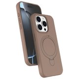 Apple Uyumlu İphone 15 Pro Max Regal Magsafe Standlı Kapak - Çöl Titanyum