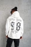 Erkek 98 Baskılı Kapşonlu 3 iplik pamuklu Sweatshirt hoodie - Beyaz