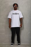 Erkek Baskılı T-Shirt Kısa Kol Bisiklet Yaka Regular Fit Rahat Kalıp Günlük Tişört - Beyaz
