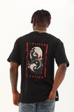 Erkek Baskılı T-Shirt Kısa Kol Bisiklet Yaka Regular Fit Rahat Kalıp Günlük Tişört - Siyah