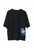 Erkek Baskılı T-Shirt Kısa Kol Bisiklet Yaka Regular Fit Rahat Kalıp Günlük Tişört - Siyah