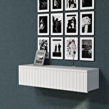 55 CM Konsol Tek Büyük Çekmeceli | Dresuar | Duvara Monte MDF Ahşap Raf | Makyaj Masası 