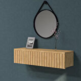 55 CM Konsol Tek Büyük Çekmeceli | Dresuar | Duvara Monte MDF Ahşap Raf | Makyaj Masası 