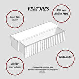 55 CM Konsol Tek Büyük Çekmeceli | Dresuar | Duvara Monte MDF Ahşap Raf | Makyaj Masası 