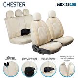 
Renault Latitude Uyumlu Lüx Deri Oto Koltuk Kılıfı Ön Arka Set Chester Serisi Bej FS