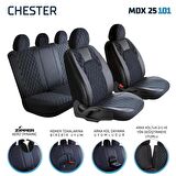 
Peugeot 305 Uyumlu Lüx Deri Oto Koltuk Kılıfı Ön Arka Set Chester Serisi Siyah Beyaz