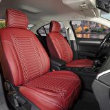 Dodge Nitro Uyumlu Lüx Deri Oto Koltuk Kılıfı Ön Arka Set Kırmızı Giydirme Tip