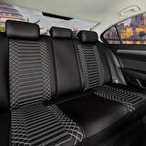 
Opel Meriva Uyumlu Lüx Deri Oto Koltuk Kılıfı Ön Arka Set Siyah Beyaz Giydirme Tip