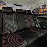 
Peugeot 406 Uyumlu Lüx Deri Oto Koltuk Kılıfı Ön Arka Set Siyah Kırmızı Giydirme Tip
