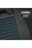 
Volkswagen Golf 4 Uyumlu Lüx Deri Oto Koltuk Kılıfı Ön Arka Set Siyah Mavi Giydirme Tip