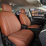 Audi Q3 Uyumlu Lüx Deri Oto Koltuk Kılıfı Ön Arka Set Tarçın Giydirme Tip