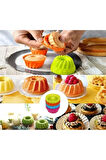 6 Lı Yıkanabilir Mini Kek Muffin Pişirme Kalıbı, Silikon Muffin, Cupcake Kalıbı Karma Renk