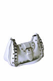 Bony Zımbalı Timsah Desenli Beyaz Kol Çantası