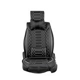 
Seat İbiza ESKİ Uyumlu Lüx Deri Oto Koltuk Kılıfı Ön Arka Set Siyah Beyaz Royal Model