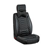 
Seat İbiza ESKİ Uyumlu Lüx Deri Oto Koltuk Kılıfı Ön Arka Set Siyah Beyaz Royal Model