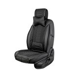 Ford Eco Sport Uyumlu Lüx Deri Oto Koltuk Kılıfı Ön Arka Set Siyah Royal Model