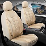 
Citroen C3 Uyumlu Deri Detaylı Oto Koltuk Kılıfı Ön Arka Set Vista Bej 