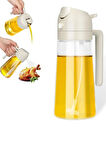 Çift Fonksiyonlu Cam Yağdanlık 550ml Zeytinyağı Sıvıyağ Şişesi Airfryer Sprey Yağlık Sirkelik